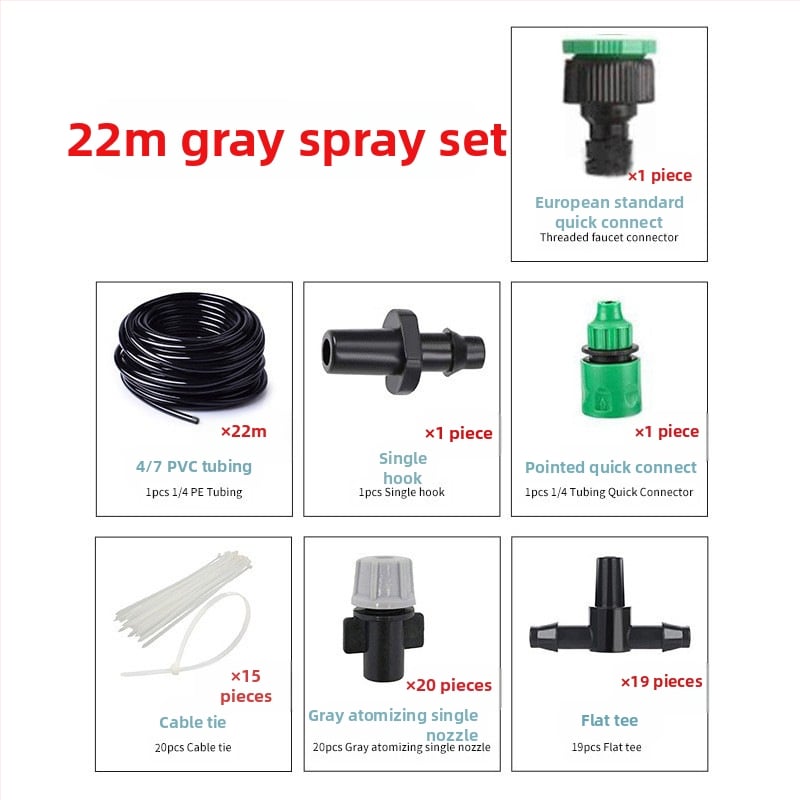 Set de irigare microspray — PVC, capacitate 500 ml, atomizare excelentă, pentru grădinărit casnic și spații verzi publice