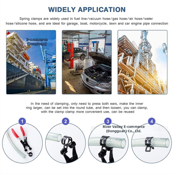 65Mn čelična opružna stezaljka za snop cijevi, nominalni i pričvrsni promjer 10–21 mm, Galaxy Valley