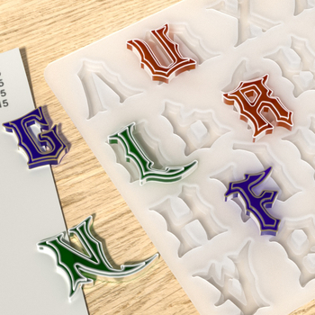 Μορφή σιλικόνης για κρεμαστά γράμματα στα αγγλικά (26 γράμματα) – ακανόνιστο σχήμα, για ρητίνη εποξυ κρυσταλλική DIY, καθρέφτης φινίρισμα, εύκολη αποδέσμευση από τη μήτρα
