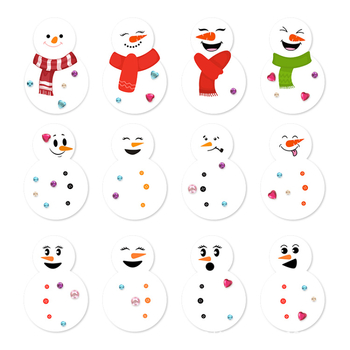 DIY χριστουγεννιάτικες αφρώδεις αυτοκόλλητες ετικέτες – αυτοκόλλητα σε σχέδια χιονονιφάδες και χιονάνθρωποι, 500 τεμάχια για παιδικές χριστουγεννιάτικες κατασκευές