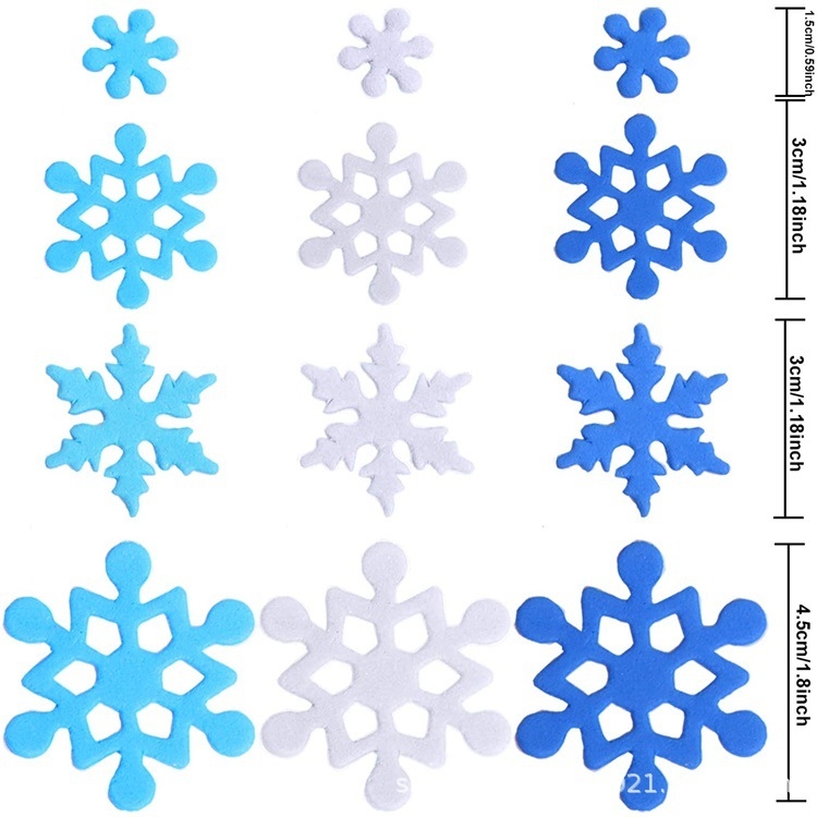DIY пенени коледни стикери – самозалепващи снежинки и снежен човек, 500 бр за детски коледни занаяти