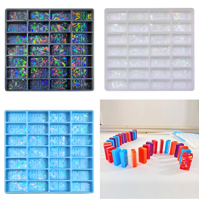Holografska silikonska kalupa za domino - nepravilnog oblika - silikon materijal - za DIY pečenje