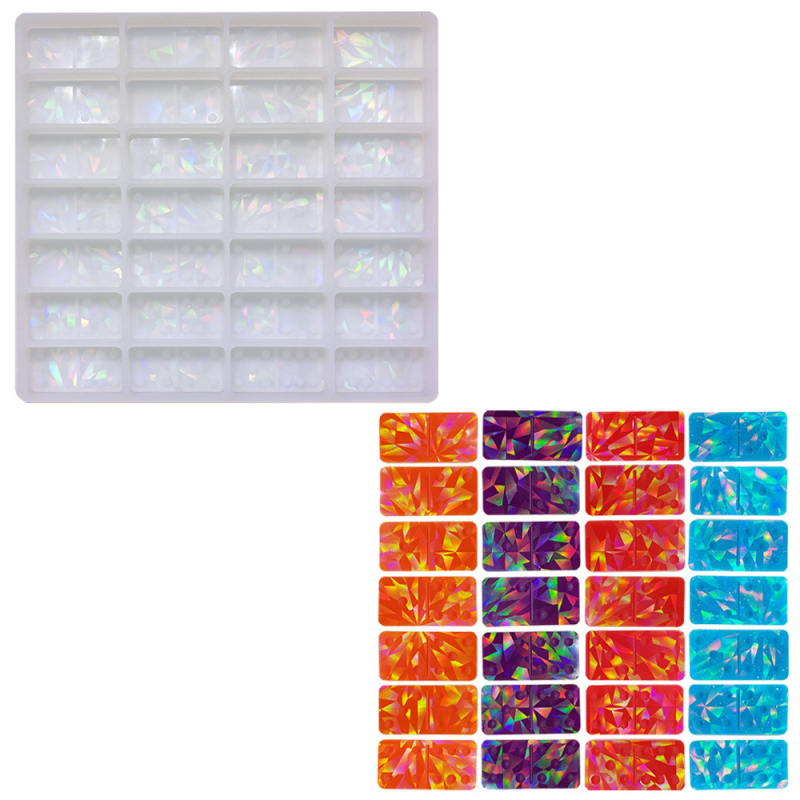 Holografska silikonska kalupa za domino - nepravilnog oblika - silikon materijal - za DIY pečenje