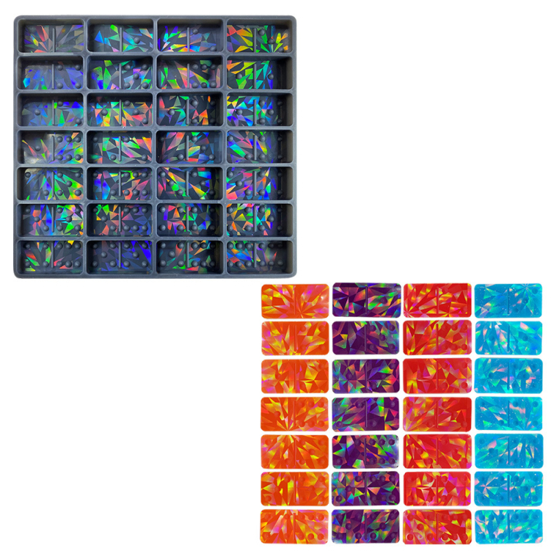 Holografska silikonska kalupa za domino - nepravilnog oblika - silikon materijal - za DIY pečenje