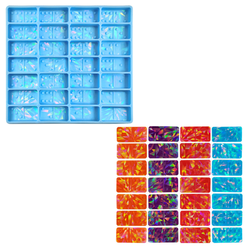 Holografska silikonska kalupa za domino - nepravilnog oblika - silikon materijal - za DIY pečenje