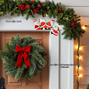 Γωνιακή διακόσμηση πόρτας από Boxwood για τα Χριστούγεννα — ξύλινο κρεμαστό διακοσμητικό για σπίτι και γραφείο