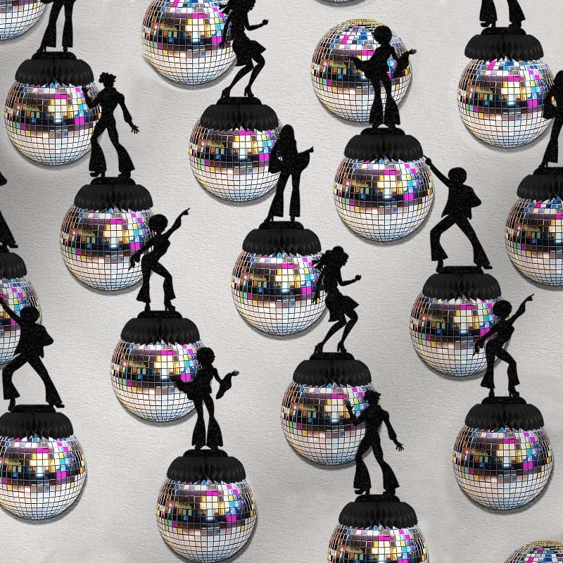 Honeycomb díszek rendezvényhelyszínhez — disco téma, papíralapú anyag, modern minimalista stílus