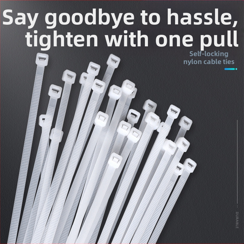 Savęs užfiksuojanti nailonin kabelinis laikiklis PA66 medžiaga, storis 1,2 mm, priešgaisrinės saugos klasė 95V-2, pramoniniam naudojimui