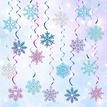 Decorațiune suspendată fulg de zăpadă pentru Crăciun — hârtie, ambalaj OPP cu card de spate, personalizare disponibilă, potrivită pentru Crăciun