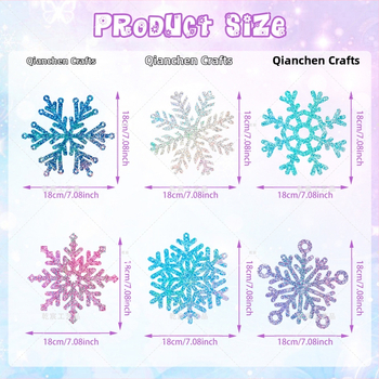 Decorațiune suspendată fulg de zăpadă pentru Crăciun — hârtie, ambalaj OPP cu card de spate, personalizare disponibilă, potrivită pentru Crăciun