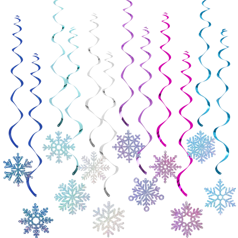 Decorațiune suspendată fulg de zăpadă pentru Crăciun — hârtie, ambalaj OPP cu card de spate, personalizare disponibilă, potrivită pentru Crăciun