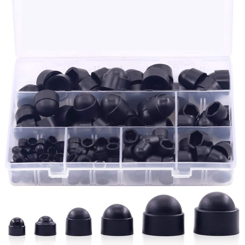 Nylon kupolasti poklop za šesterokutnu maticu, set 160 kom., plast, GB6170-86, Klasa B