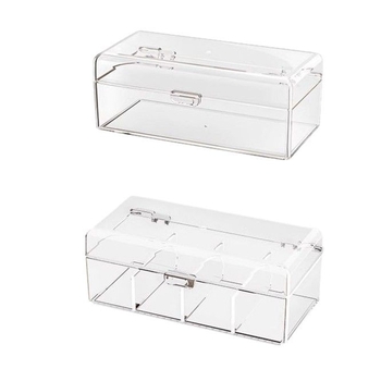 Chuchuan διαφανής προστατευτικός επιτραπέζιος οργανωτής καλλυντικών με διαμερίσματα για σφουγγάρι πούδρας, cushion, beauty egg και πινέλα μακιγιάζ