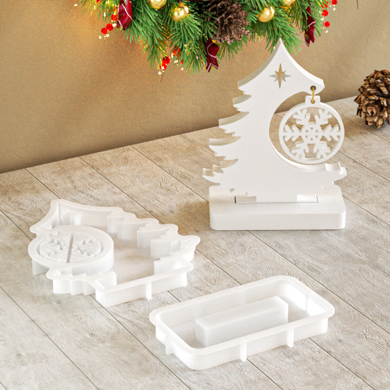Szilikon karácsonyi forma gipsz díszekhez, szabálytalan alakú, sütő- vagy tortaforma
