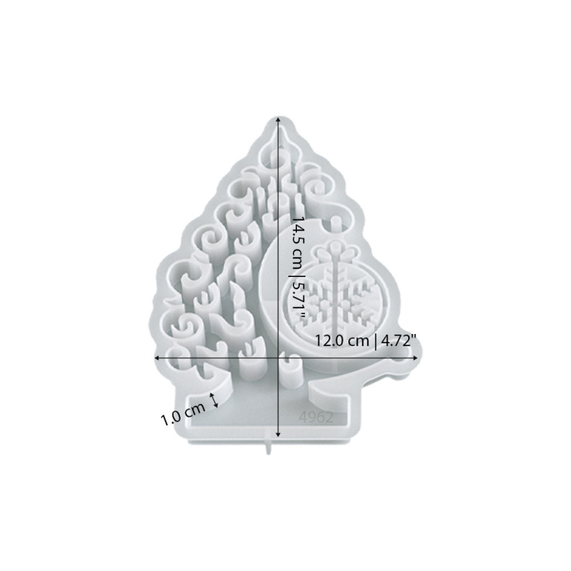 Szilikon karácsonyi forma gipsz díszekhez, szabálytalan alakú, sütő- vagy tortaforma