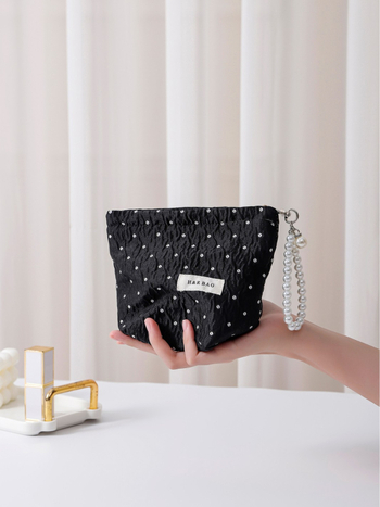 Козметична чанта от платно с флорален принт, ръчно държана за пътуване