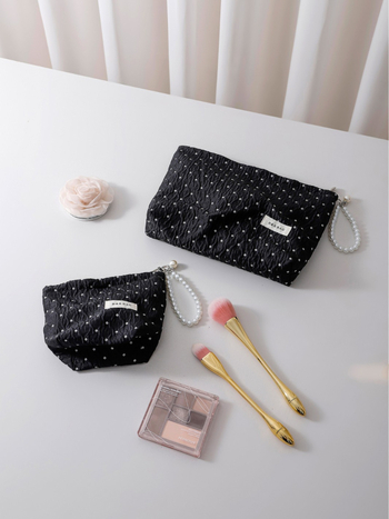 Козметична чанта от платно с флорален принт, ръчно държана за пътуване