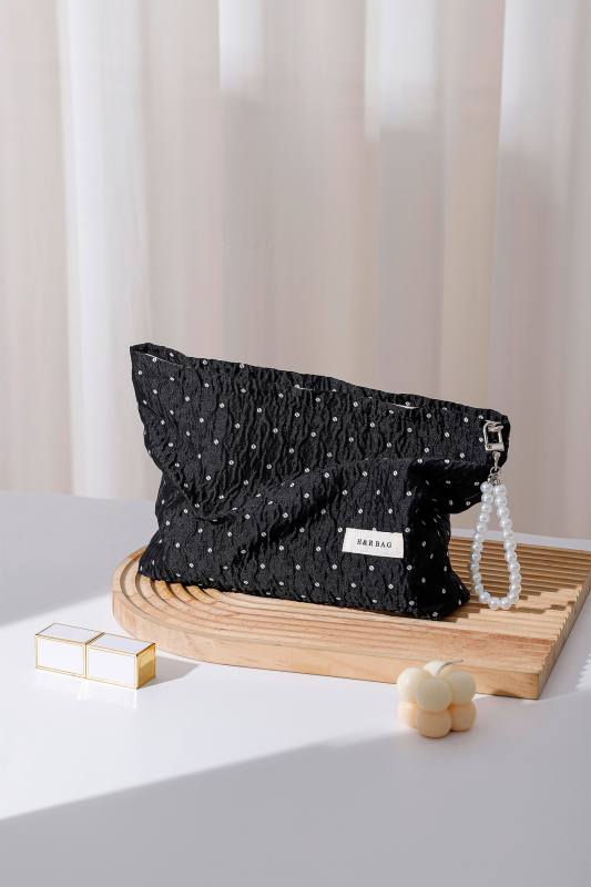 Козметична чанта от платно с флорален принт, ръчно държана за пътуване