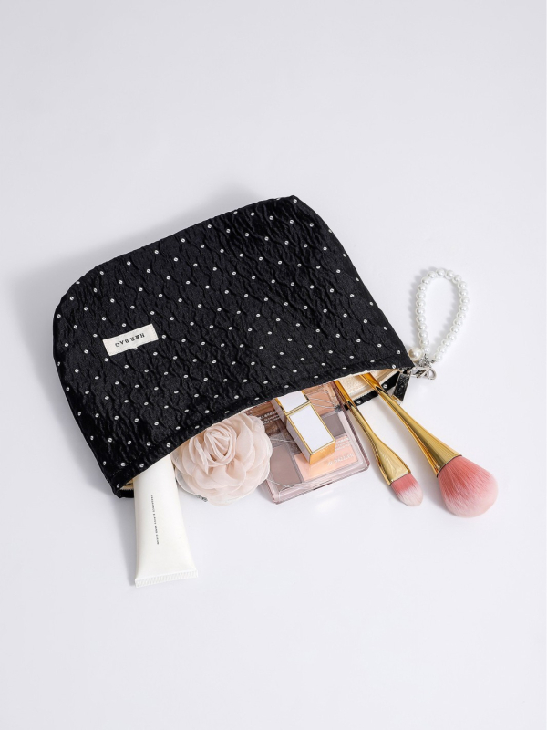 Козметична чанта от платно с флорален принт, ръчно държана за пътуване