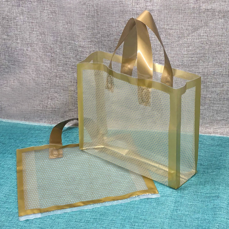 Skaidri plastikinė dovanų maišelė su dviejų sluoksnių storumu 12 siūlų, skirta dovanų įpakavimui, dienos gamyba 10 000 vnt