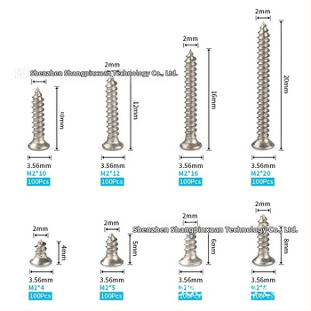 Комплект самонарезни винтове с конусна глава, 1006 въглеродна стомана, стандарт UNI 8119
