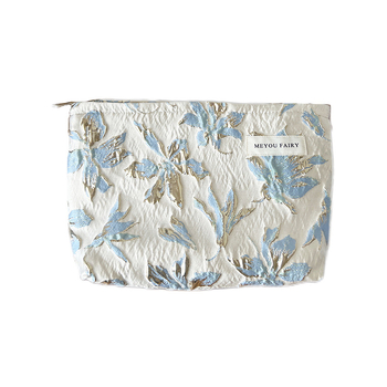 Козметична чанта с триизмерен релеф на цветя, цветен мотив, полиестер, подплата от платно, унисекс, с функция на съхранение