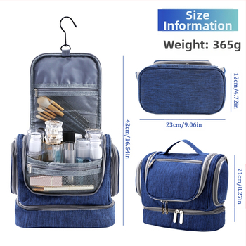 Τσάντα καλλυντικών, κυβικού σχήματος, από ύφασμα Oxford, πολυλειτουργική, κατάλληλη για ταξίδια.