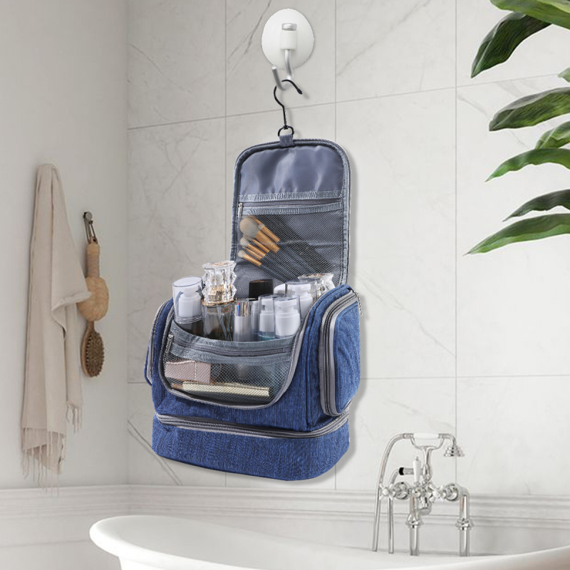 Kozmetikai táska, kocka alakú, Oxford szövetből, többfunkciós, utazáshoz ideális.