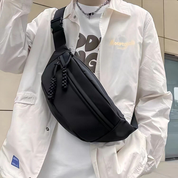 Férfi kereszttest-táska poliészterből, belső nylon bélés, 2025 tavasz, üzleti utazásokhoz