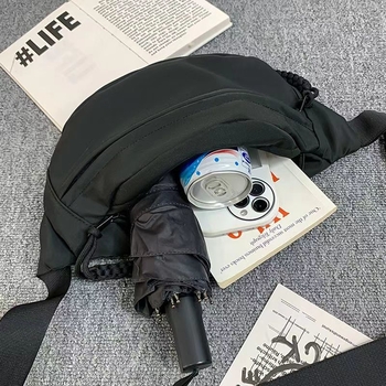 Férfi kereszttest-táska poliészterből, belső nylon bélés, 2025 tavasz, üzleti utazásokhoz