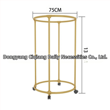 Σιδερένιο κυκλικό περιστρεφόμενο στεγνωτήριο ρούχων με ροδάκια — πολυλειτουργική κρεμάστρα για μπαλκόνι και εξωτερικούς χώρους