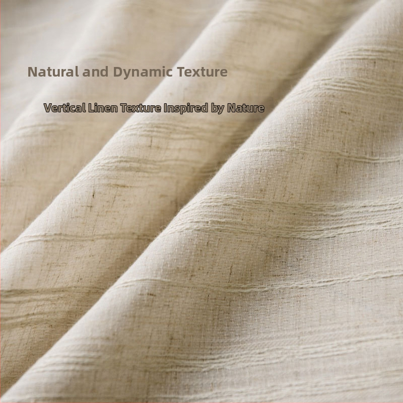 Японски стил прозрачна завеса от изкуствен лен с жакардова тъкан за дневна, спалня, кабинет, балкон и антре – декоративна, модерен минимализъм