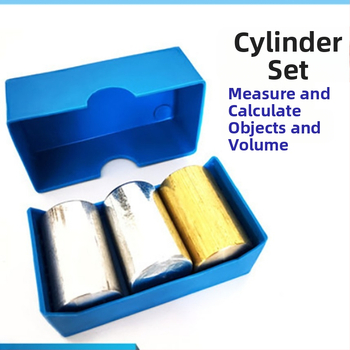 Учебен инструмент за физика за средно училище - Кубична и цилиндрична група, връзка маса и плътност, метална конструкция, 100 комплекта в кутия