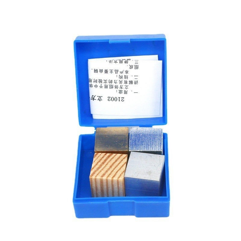 Учебен инструмент за физика за средно училище - Кубична и цилиндрична група, връзка маса и плътност, метална конструкция, 100 комплекта в кутия