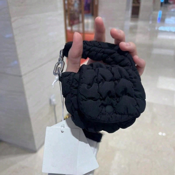 Mini portofel pentru monede – Clutch, stil street fashion, din bumbac și in, formă rotundă, deschidere acoperită, buzunar pentru telefon