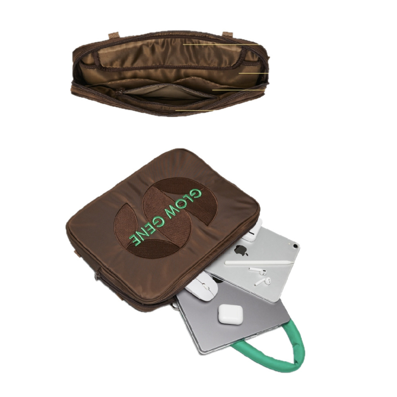 Чанта за рамо за лаптоп с IP-дизайн, удароустойчива вътрешна секция, дишаща, водоустойчива и антибактериална полиестерна материя с платнена подплата, унисекс