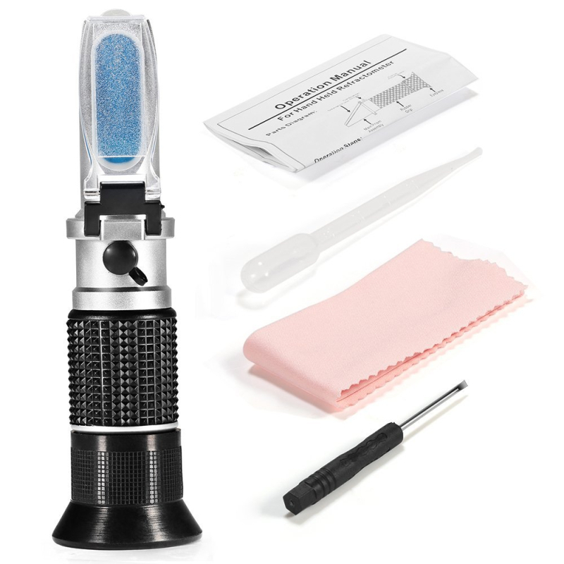 Unelte pentru apicultură – Refraktometru manual pentru miere, tester de concentrație a mierii cu ATC (Instrumente pentru apicultură, Pentru albine, Zootehnie)