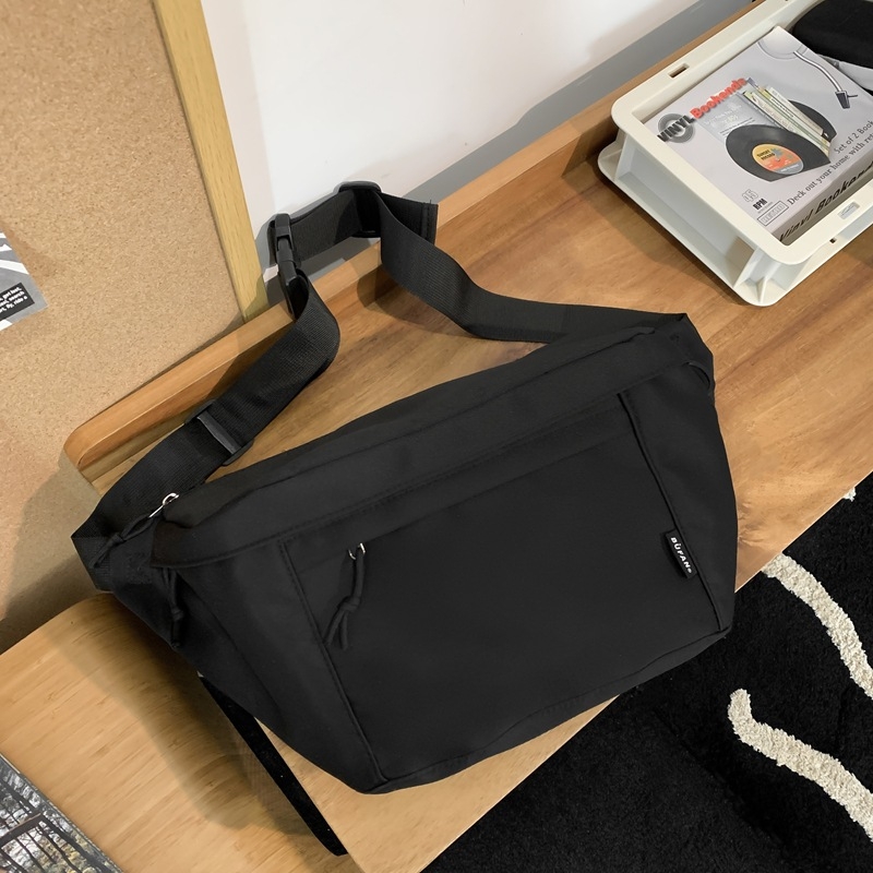 Sportos crossbody táska uniszex, nylon, utcai stílus, poliészter bélés, cipzárral záródó, belső cipzáras rekesz és telefontok, fedeles táska, BF181160, tavasz 2025