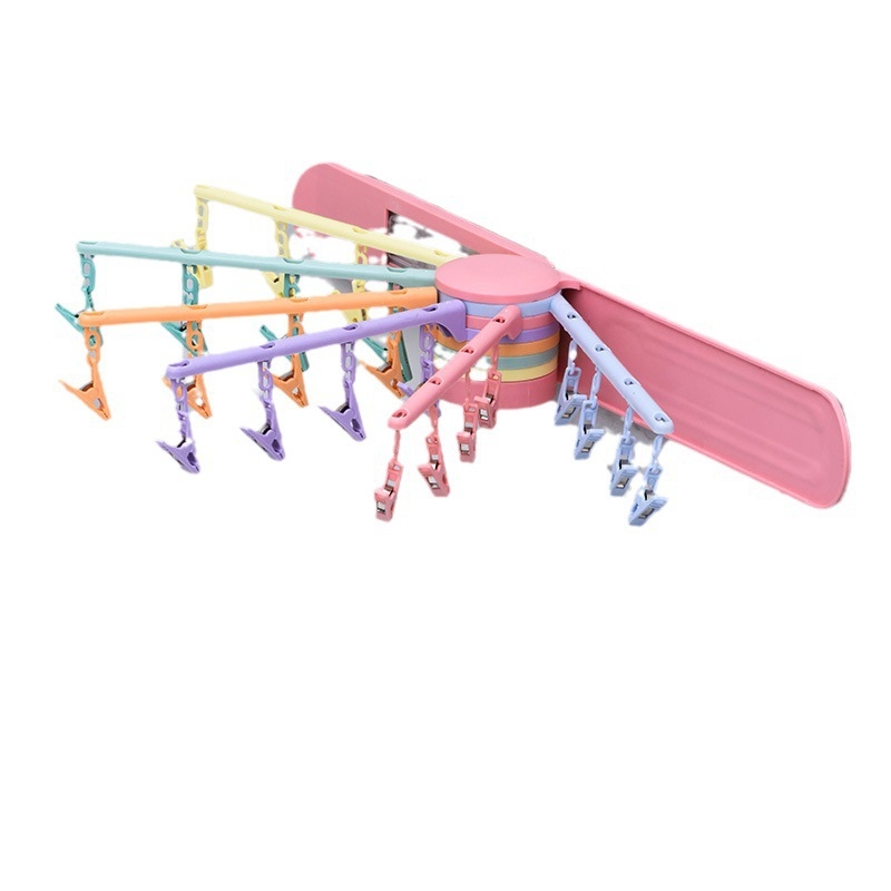 Sudijia összecsukható ruhaszárító akasztó, forgatható zokniakasztó, kör alakú klipsz dizájn, műanyag