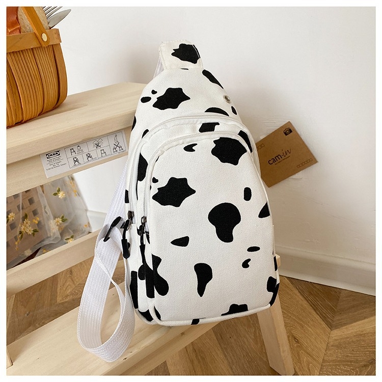 Vászon keresztpántos táska, utcai stílus, 2024 tavasz, cipzáras záródás, poliészter bélés, belső telefonzseb, belső patch zseb