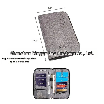 Θήκη διαβατηρίου και εγγράφων, ύφασμα Oxford, μονόχρωμη, για άνδρες και γυναίκες, στυλ χωρίς φύλο, Φθινόπωρο 2024