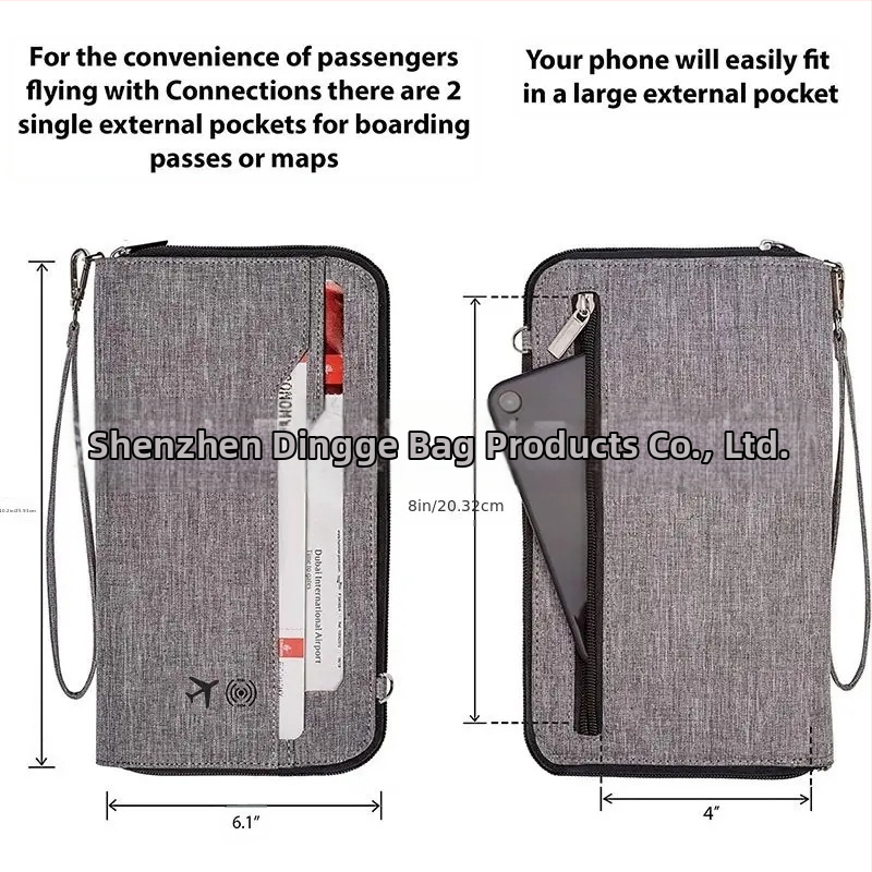 Калъф за паспорт и документи, Oxford плат, едноцветен, унисекс, стил без пол, есен 2024