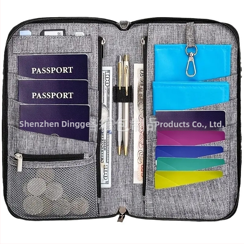 Калъф за паспорт и документи, Oxford плат, едноцветен, унисекс, стил без пол, есен 2024