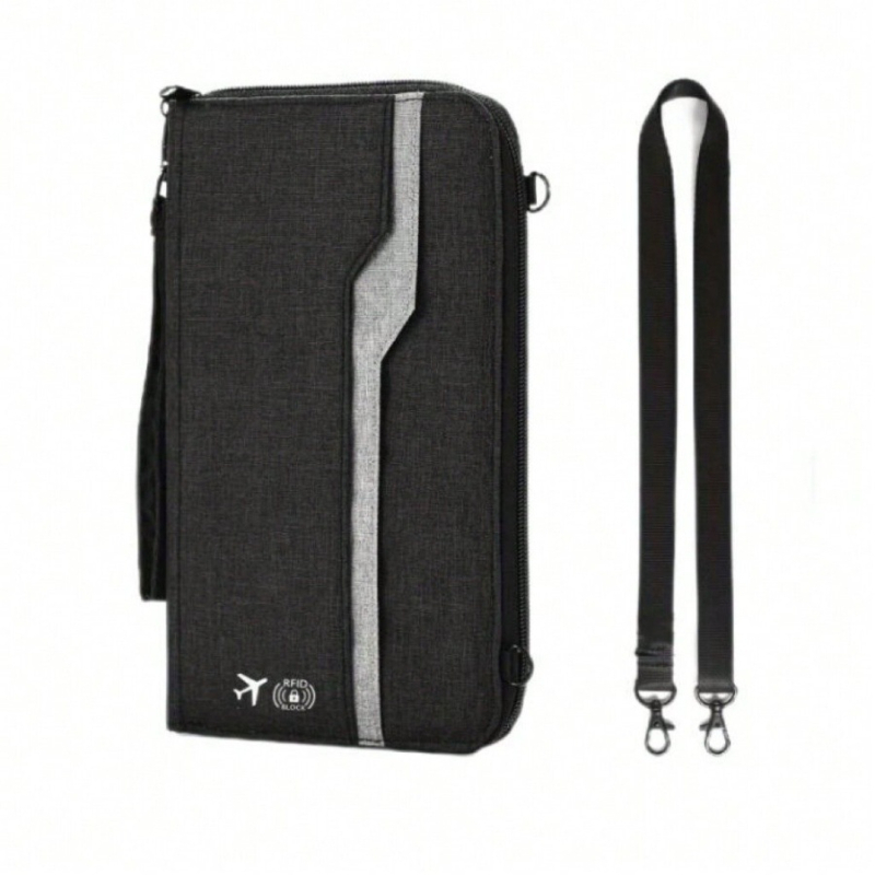 Θήκη διαβατηρίου και εγγράφων, ύφασμα Oxford, μονόχρωμη, για άνδρες και γυναίκες, στυλ χωρίς φύλο, Φθινόπωρο 2024