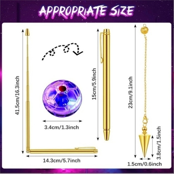 Ράβδος ανίχνευσης φαντασμάτων - Σετ 4 τεμαχίων, Χαλκός, σε στυλό σχήμα, LED