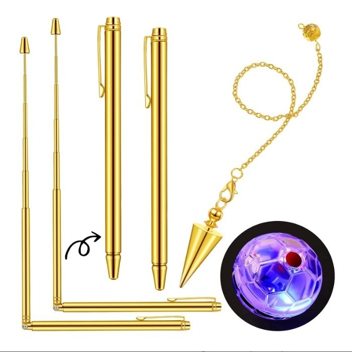 Ράβδος ανίχνευσης φαντασμάτων - Σετ 4 τεμαχίων, Χαλκός, σε στυλό σχήμα, LED