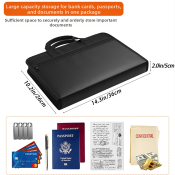 Аккордеонна папка за документи с 13 отделения, огнеупорна и водоустойчива, разширяваща се, от Fiberglass