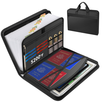 Аккордеонна папка за документи с 13 отделения, огнеупорна и водоустойчива, разширяваща се, от Fiberglass