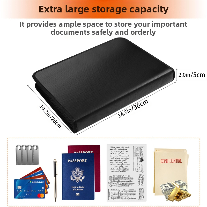 Аккордеонна папка за документи с 13 отделения, огнеупорна и водоустойчива, разширяваща се, от Fiberglass