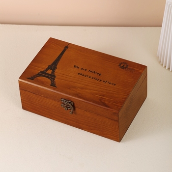 Medinė siuvimo dėžutės rinkinys namų naudojimui, retro saugojimo dėžė, 24 vnt. paketas, bruto svoris 0,6 kg, licencijuojamas privatų ženklą